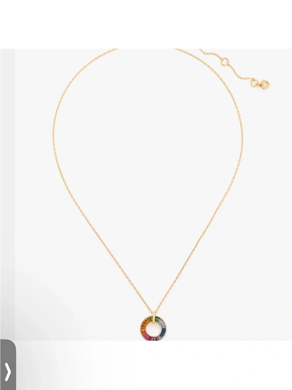 Kate Spade Gold Rainbow Circle Pendant Necklace - Multicolor NEW $98